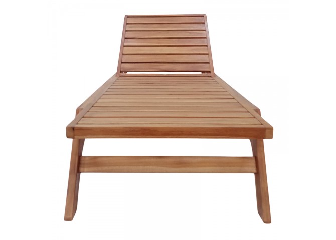 Ξαπλώστρα Melop pakoworld teak ξύλο σε φυσική απόχρωση 200x70x35εκ