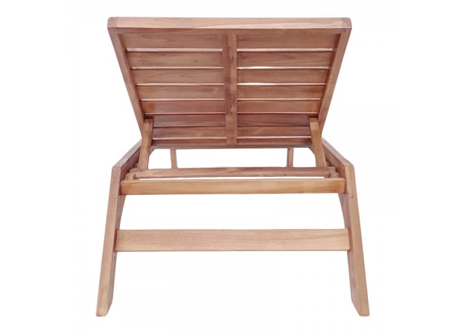 Ξαπλώστρα Melop pakoworld teak ξύλο σε φυσική απόχρωση 200x70x35εκ