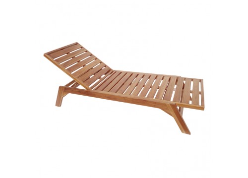Ξαπλώστρα Melop pakoworld teak ξύλο σε φυσική απόχρωση 200x70x35εκ