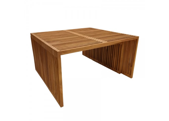 Τραπέζι Tinnie I pakoworld σετ 2τεμ teak ξύλο σε φυσική απόχρωση