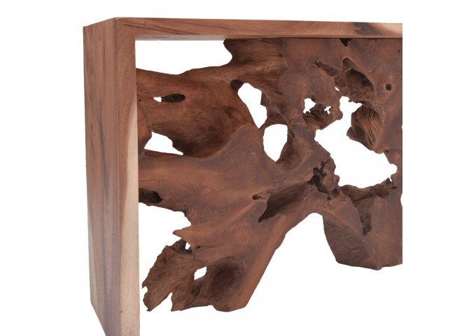 Κονσόλα Jako Inart teak ξύλο σε φυσική απόχρωση 120x40x80εκ