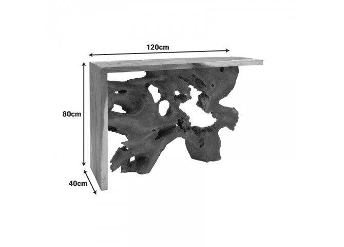 Κονσόλα Jako Inart teak ξύλο σε φυσική απόχρωση 120x40x80εκ