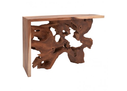 Κονσόλα Jako Inart teak ξύλο σε φυσική απόχρωση 120x40x80εκ