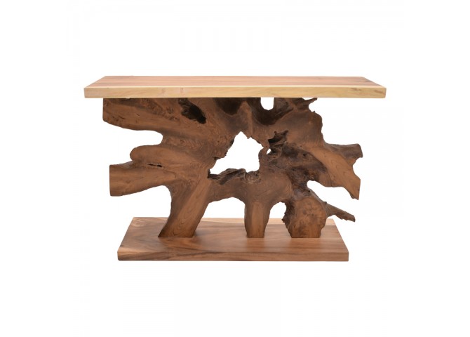 Κονσόλα Nasiol Inart teak ξύλο σε φυσική απόχρωση 120x40x75εκ