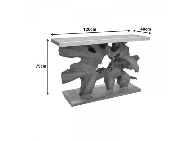 Κονσόλα Nasiol Inart teak ξύλο σε φυσική απόχρωση 120x40x75εκ