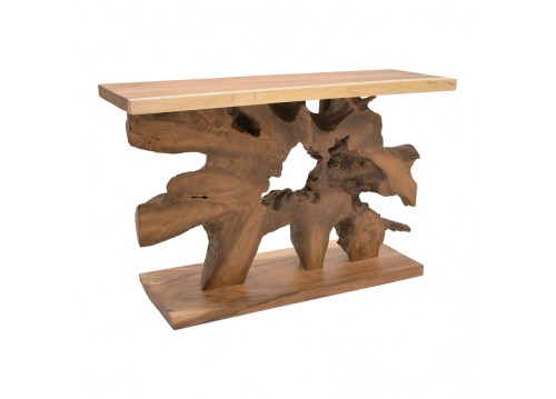 Κονσόλα Nasiol Inart teak ξύλο σε φυσική απόχρωση 120x40x75εκ