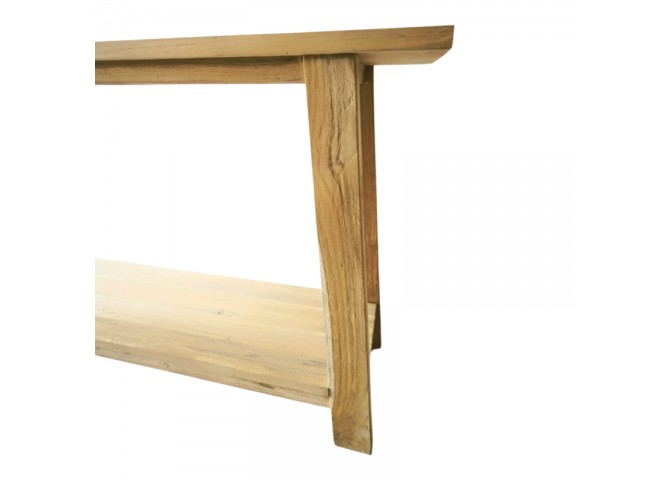 Κονσόλα Decoza pakoworld teak ξύλο σε φυσική απόχρωση 200x40x80εκ