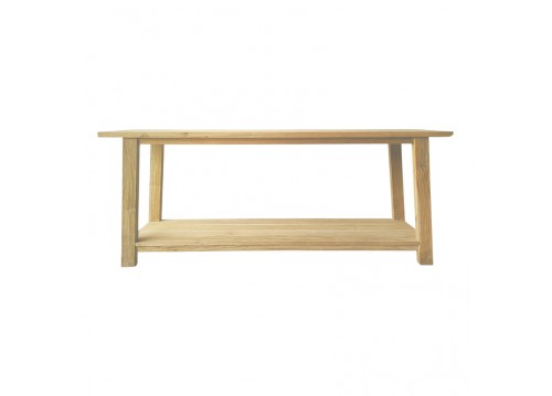 Κονσόλα Decoza pakoworld teak ξύλο σε φυσική απόχρωση 200x40x80εκ