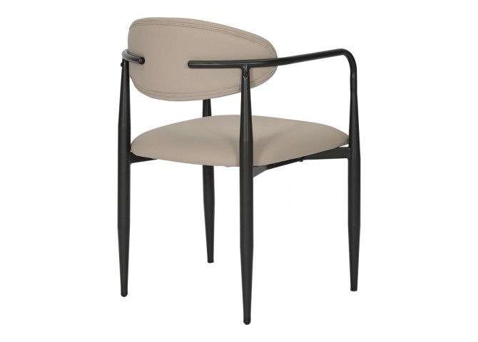 Πολυθρόνα Kalone pakoworld pu σε γκρι-μπεζ απόχρωση 56x55x78εκ