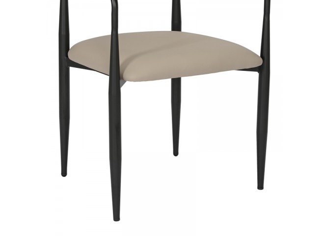 Πολυθρόνα Kalone pakoworld pu σε γκρι-μπεζ απόχρωση 56x55x78εκ