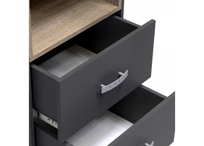 Βιτρίνα-στήλη Toscana pakoworld σε ανθρακί απόχρωση 50x42x222.5εκ