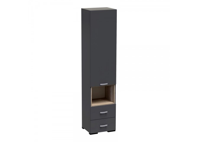 Βιτρίνα-στήλη Toscana pakoworld σε ανθρακί απόχρωση 50x42x222.5εκ