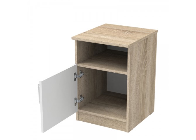 Κομοδίνο Galdi pakoworld σε sonoma-λευκή απόχρωση 40x45x60εκ