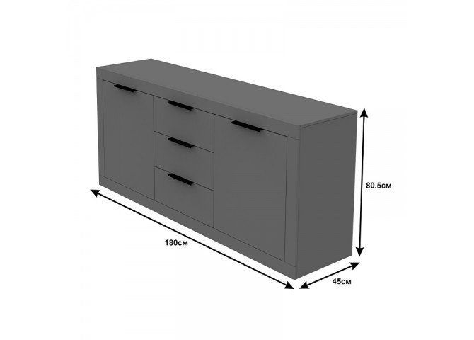 Μπουφές Doha pakoworld σε λευκή απόχρωση 180x45x80.5εκ