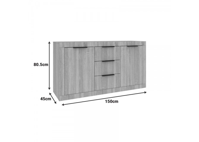 Μπουφές Doha pakoworld σε λευκή απόχρωση 150x45x80.5εκ