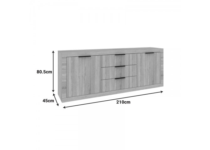Μπουφές Doha pakoworld σε λευκή απόχρωση 210x45x80.5εκ