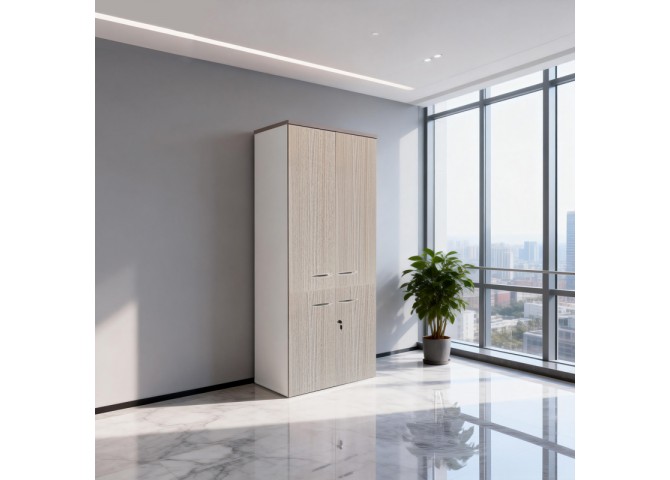 Ντουλάπα γραφείου Armadi pakoworld sonoma-λευκό 80x40x200εκ