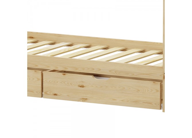 Παιδικό κρεβάτι Mellin τ.Montessori με 2 συρτάρια pakoworld ξύλο πεύκου σε φυσική απόχρωση 90x190εκ