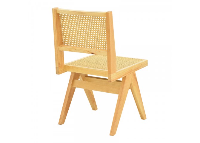 Καρέκλα Winslow pakoworld rubberwood-rattan σε φυσική απόχρωση 46x58x80εκ