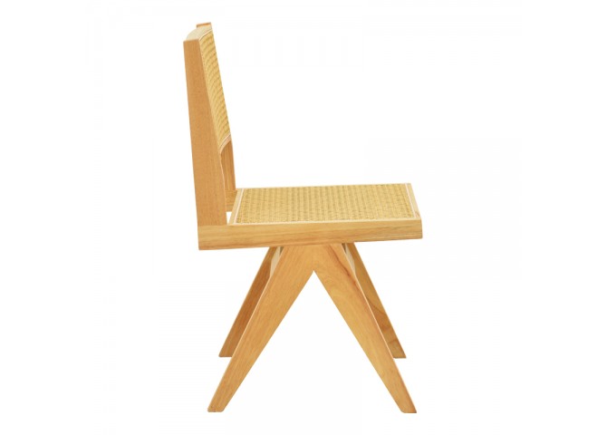 Καρέκλα Winslow pakoworld rubberwood-rattan σε φυσική απόχρωση 46x58x80εκ