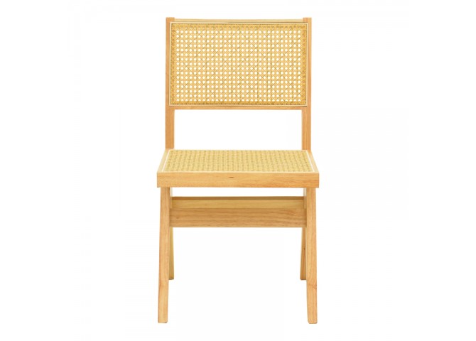 Καρέκλα Winslow pakoworld rubberwood-rattan σε φυσική απόχρωση 46x58x80εκ