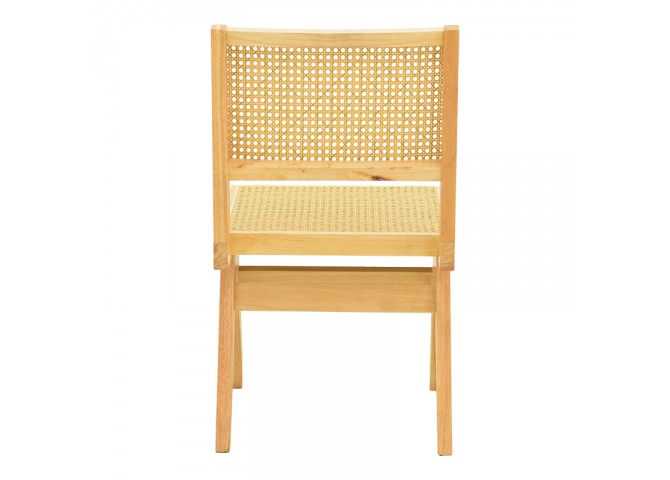 Καρέκλα Winslow pakoworld rubberwood-rattan σε φυσική απόχρωση 46x58x80εκ