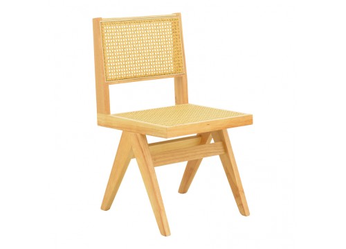 Καρέκλα Winslow pakoworld rubberwood-rattan σε φυσική απόχρωση 46x58x80εκ
