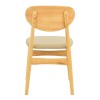 Καρέκλα Cardith pakoworld rubberwood-plywood σε φυσική απόχρωση-pu μπεζ 48x51x78εκ