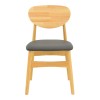 Καρέκλα Cardith pakoworld rubberwood-plywood σε φυσική απόχρωση-pu μαύρο 48x51x78εκ