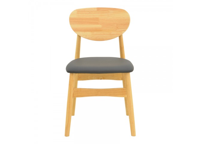 Καρέκλα Cardith pakoworld rubberwood-plywood σε φυσική απόχρωση-pu μαύρο 48x51x78εκ