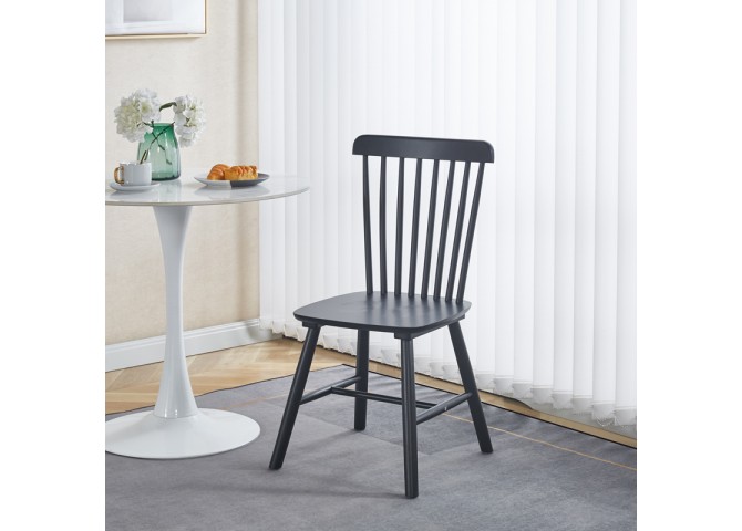 Καρέκλα Bristol pakoworld rubberwood σε μαύρη απόχρωση 45x51x86εκ