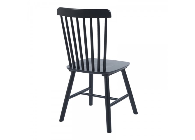 Καρέκλα Bristol pakoworld rubberwood σε μαύρη απόχρωση 45x51x86εκ