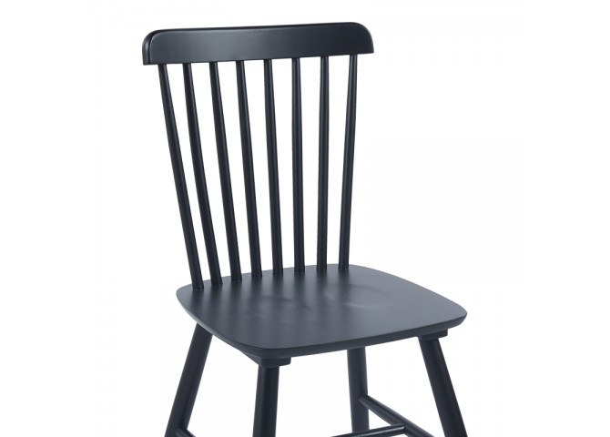 Καρέκλα Bristol pakoworld rubberwood σε μαύρη απόχρωση 45x51x86εκ