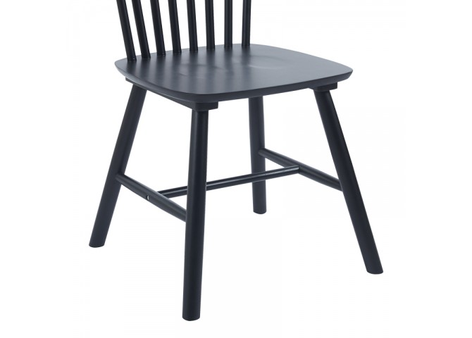 Καρέκλα Bristol pakoworld rubberwood σε μαύρη απόχρωση 45x51x86εκ