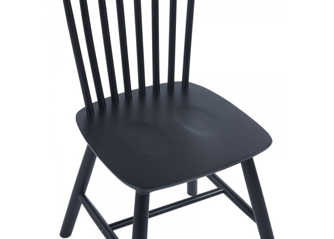 Καρέκλα Bristol pakoworld rubberwood σε μαύρη απόχρωση 45x51x86εκ