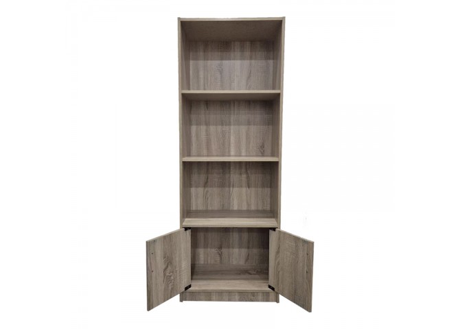 Βιβλιοθήκη Tekaro pakoworld σε sonoma απόχρωση 60x29x166εκ