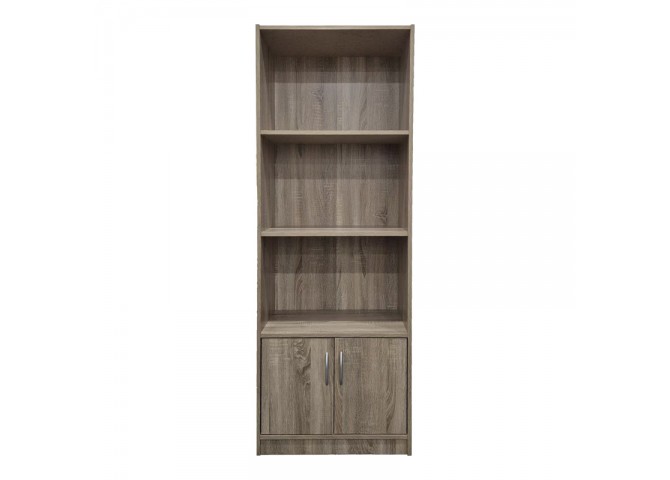 Βιβλιοθήκη Tekaro pakoworld σε sonoma απόχρωση 60x29x166εκ