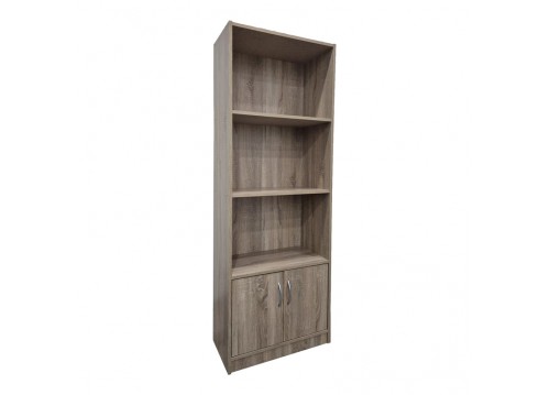 Βιβλιοθήκη Tekaro pakoworld σε sonoma απόχρωση 60x29x166εκ
