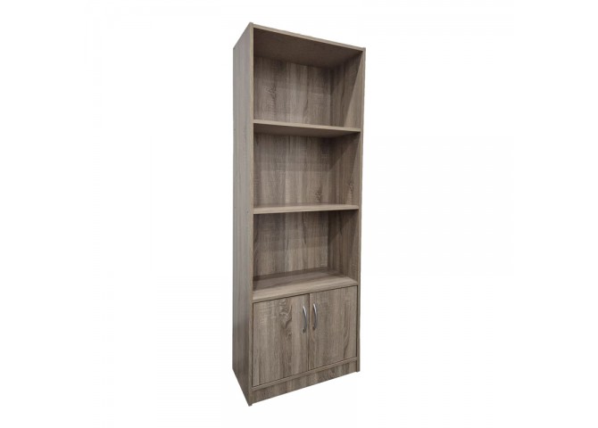 Βιβλιοθήκη Tekaro pakoworld σε sonoma απόχρωση 60x29x166εκ
