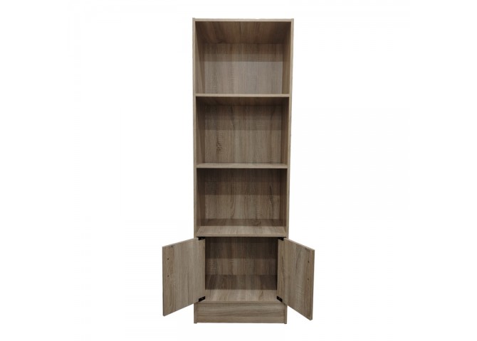 Βιβλιοθήκη Tekaro I pakoworld σε sonoma απόχρωση 57x33x180εκ