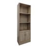 Βιβλιοθήκη Tekaro I pakoworld σε sonoma απόχρωση 57x33x180εκ