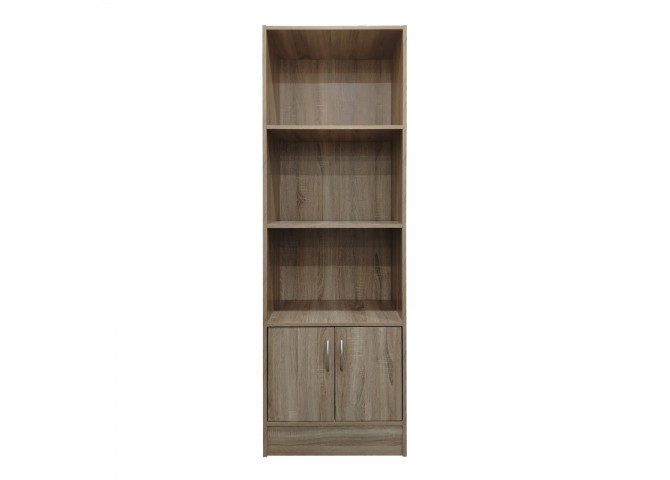 Βιβλιοθήκη Tekaro I pakoworld σε sonoma απόχρωση 57x33x180εκ