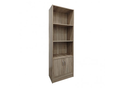 Βιβλιοθήκη Tekaro I pakoworld σε sonoma απόχρωση 57x33x180εκ