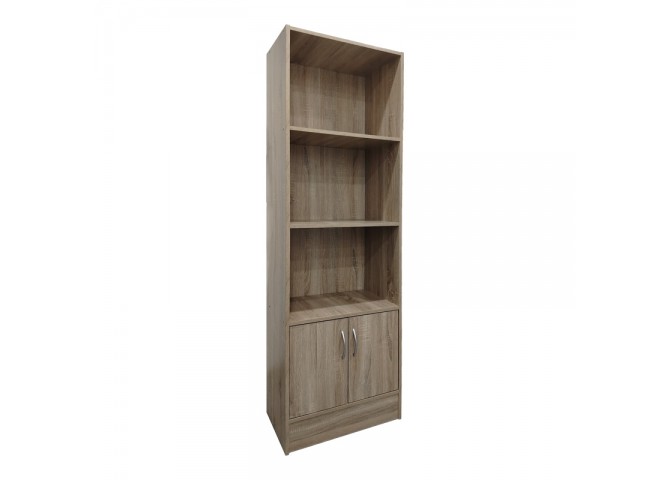 Βιβλιοθήκη Tekaro I pakoworld σε sonoma απόχρωση 57x33x180εκ
