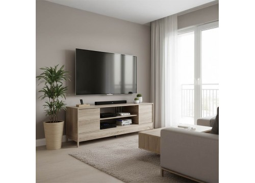 Έπιπλο τηλεόρασης Sasa pakoworld σε sonoma απόχρωση 120x35x41.5εκ