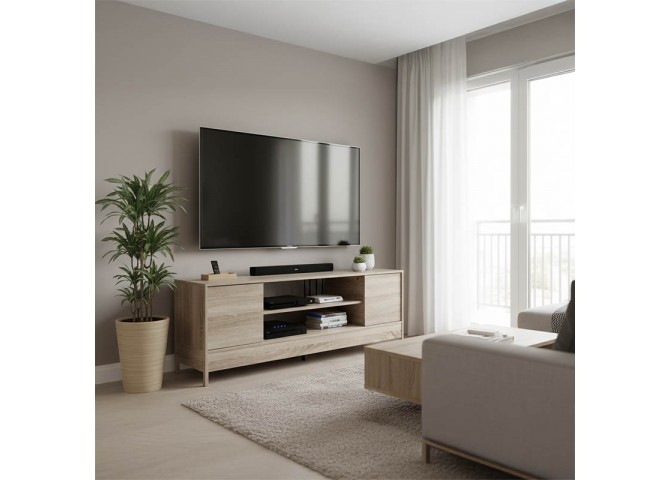 Έπιπλο τηλεόρασης Sasa pakoworld σε sonoma απόχρωση 120x35x41.5εκ