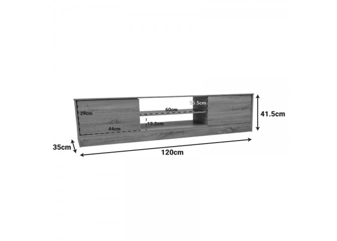 Έπιπλο τηλεόρασης Sasa I pakoworld σε sonoma απόχρωση 150x35x41.5εκ