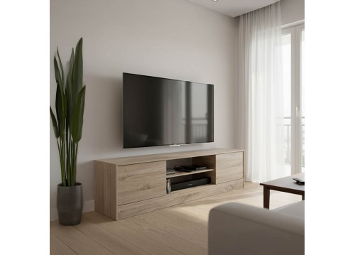 Έπιπλο τηλεόρασης Sasa I pakoworld σε sonoma απόχρωση 150x35x41.5εκ