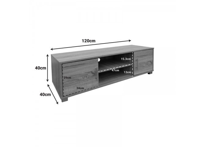 Έπιπλο τηλεόρασης Serank pakoworld σε sonoma απόχρωση 120x40x40εκ