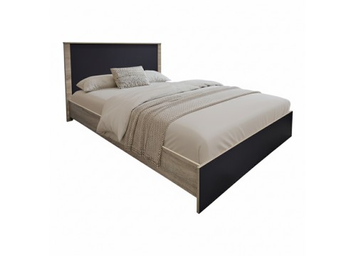 Κρεβάτι Athos pakoworld σε sonoma-ανθρακί απόχρωση 140x200εκ